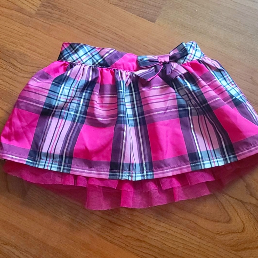 12 month pink plaid skirt with attached bloomer